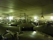 The huge wine tanks in Lopez Winery
