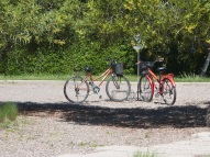 Parking our bikes at Tempus Alba